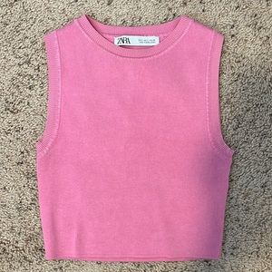 Zara pink cropped tank